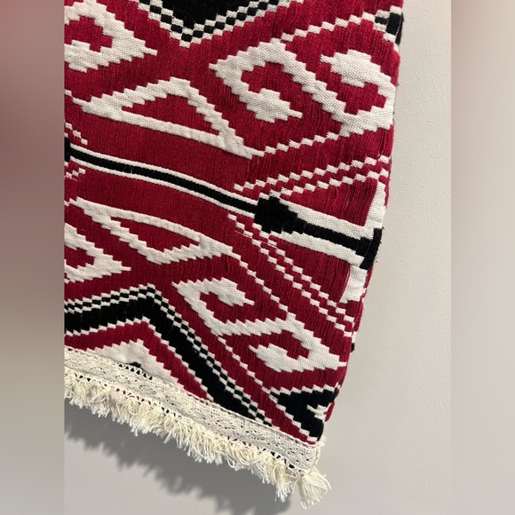 Atmosphere Aztec Woven Print Fringe Mini Skirt - Picture 4 of 6